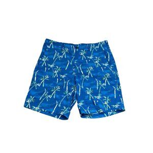 PGA TOUR Golf Shorts Mens Blue Palm Tree Print Athletic Size 32”